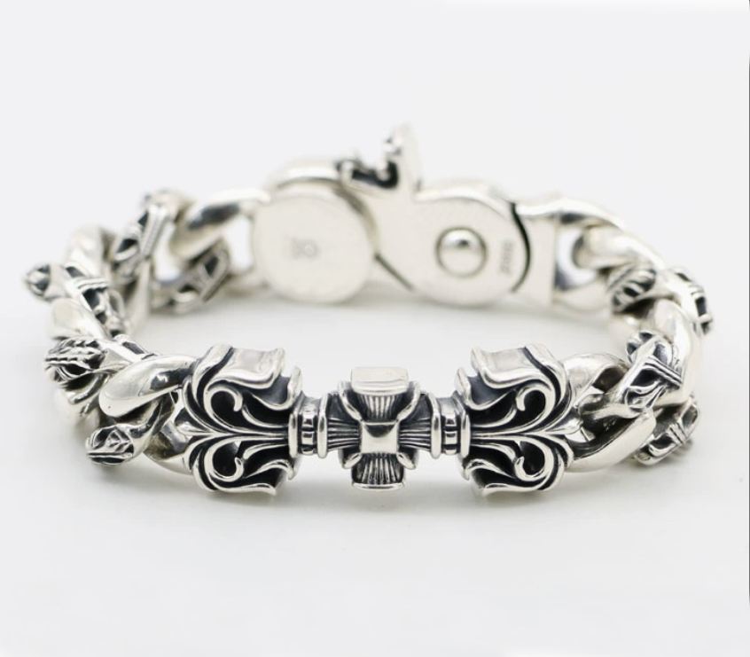 Designer Silver cross bracelets Bangle for men trend personality punk cross style Lovers gift hip hop rock jewelry