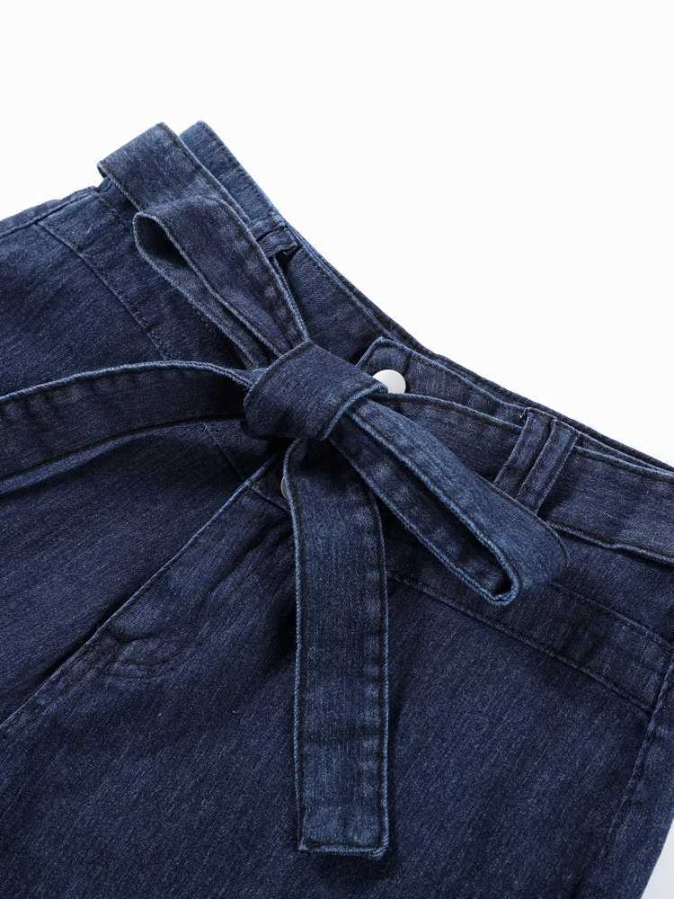 Belt Flare Pants Women Denim 2026 Spring Hip Package Elegant Long Jeans Woman Lace Up Pocket Streetwear High Waist Lady TrousersT260317