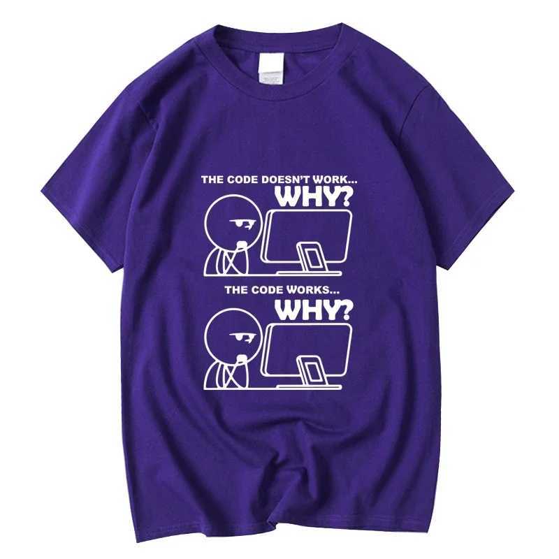 Mens T-shirt 100 Cotton Funny Programmer Print Summer Loose O-neCK Cool for Men Short Sleeve T-shirt Male Tees M260317