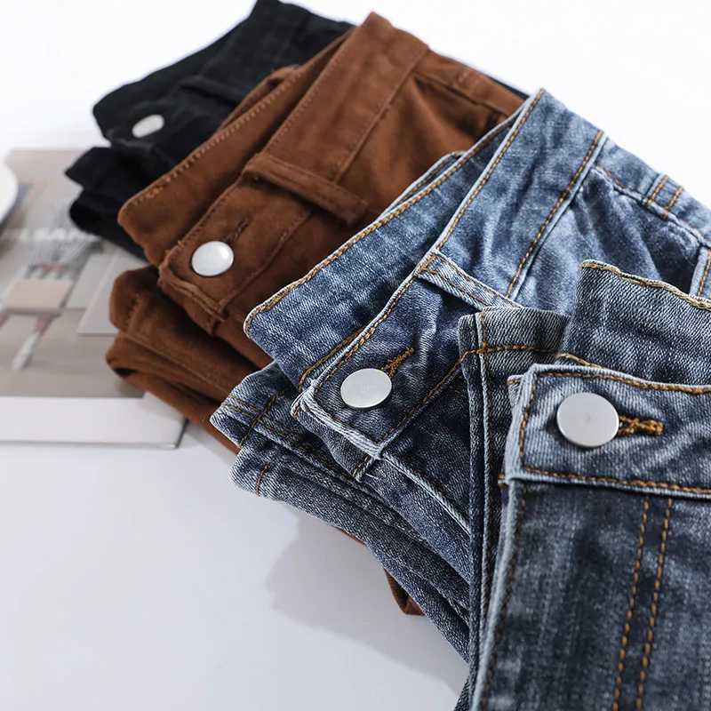 Women Fashion Flare Jeans Winter Streetwear Y2K Straight Pants Ankle Length Denim Jeans s Party Casual Retro Blue Trousers M260317