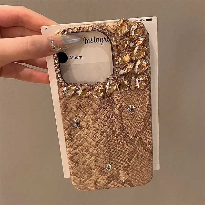 High Quality Luxurious Glitter Diamond Phone Case For iPhone 17 16 15 14 13 12 11 Pro Max Bling Snakeskin Cover C260314
