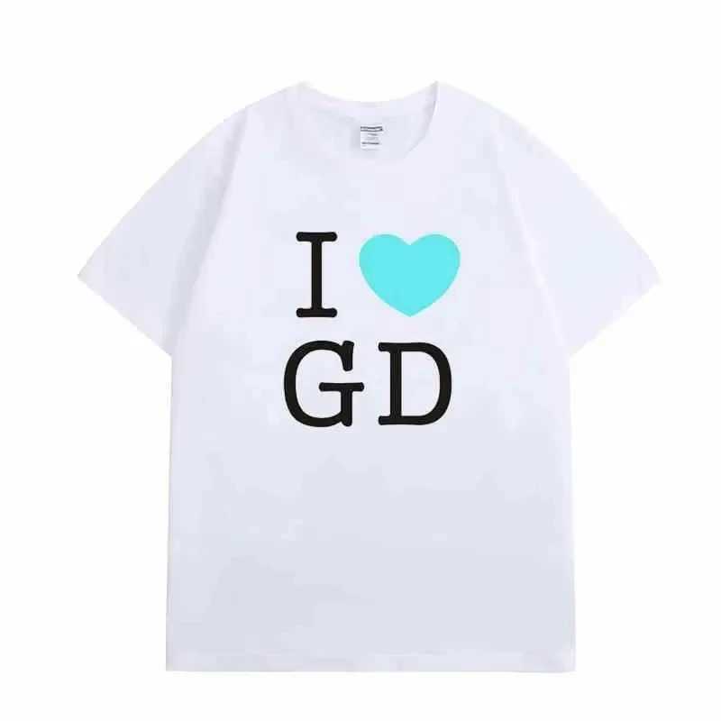 2025 Summer New I LOVE GD Flat T-shirt 100 Cotton Short-sleeved Casual T-shirt Letter Print Commemorative Concert Merch T-shirt M260317