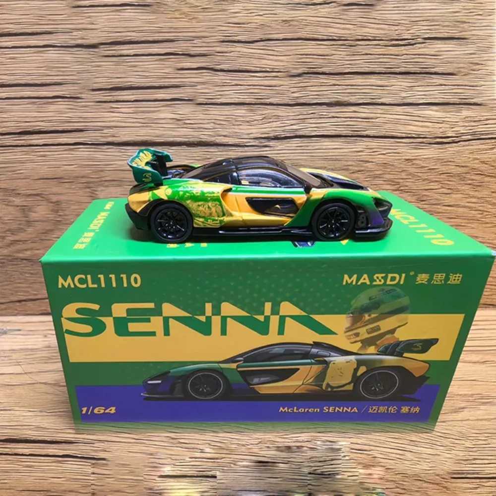 Masdi 164 Mclaren Senna MCL1110 Special Edition Sports Car Alloy Miniature Diecast Ornament Mclaren Collection Model Boy Gifts D260317