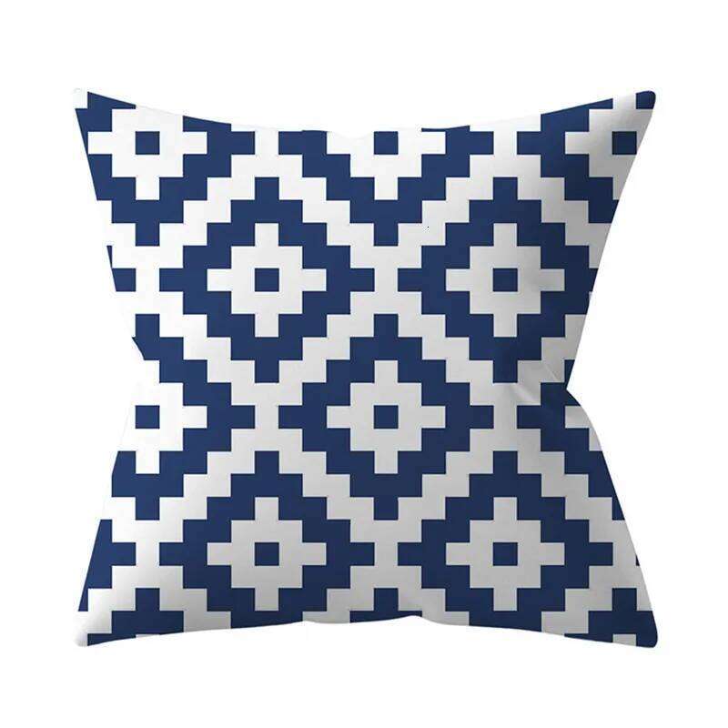 Navy Blue Mandala Nordic Geometric Pillowcase 45x45 Cushion Cover Decorative Pillow Sofa Home Decor Polyester 26H0316