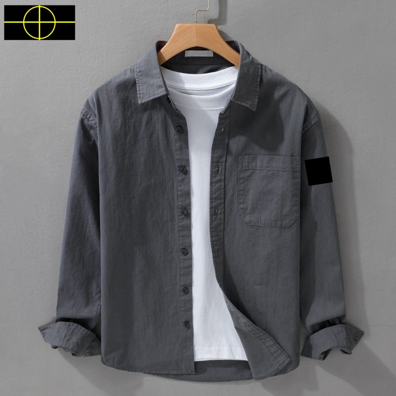 Designer Jacket Men Dress Shirt Islands Jacket Summer Mens Jacket Stones Fashion Long Sleeve Shirt Top Button Shirts Coat Long Sleeve Overshirt Designer Clothing