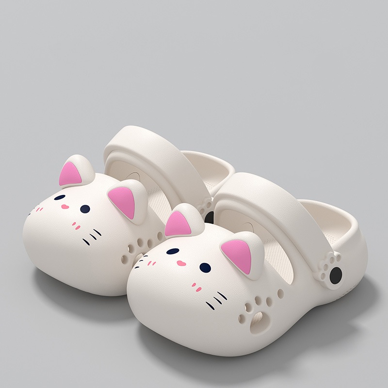 Kids Clogs Kawaii Cat Shoes Non-Slip Kids Shoes Soft EVA Slippers Lightweight Kids Clogs Pool Shower Slippers Indoor Outdoor Slippers Baby Girls Boys 