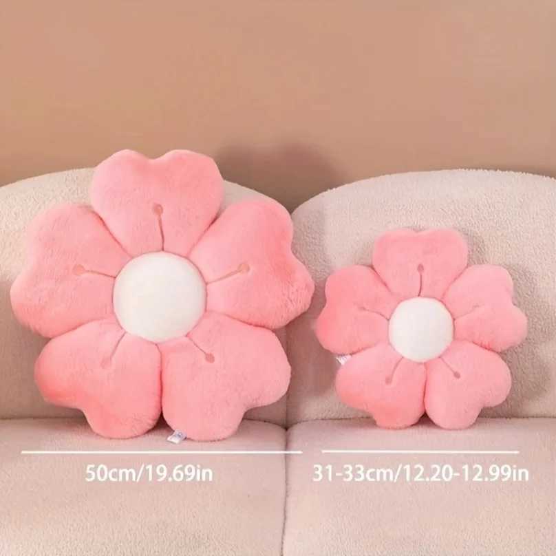 Soft Plush Daisy Flower Throw Pillow - Cozy Decorative Cushion for Bed Sofa White/Pink Adorable Floral Desig D260317