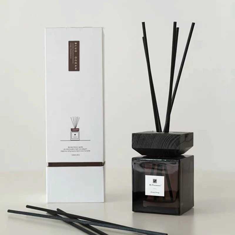 100ml/200ml Sqaure Aromatherapy Bottles Reed Diffuser Refill Accessaries Empty Glass Bottles Rattan Sticks and Wooden Caps D260317