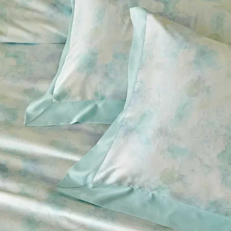 New Flower Printed Cooling Bedding Set High Quality Ice Silky Comforter Cover Set Skin Friendly Summer Bedclothes for Adults D260317