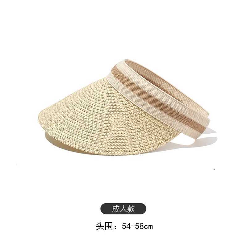 Y2K Womens Visor Beach Hat Packable Straw Caps Summer Empty Top Hats with Decoration Pearl Beach Outdoor H260317 - view 7