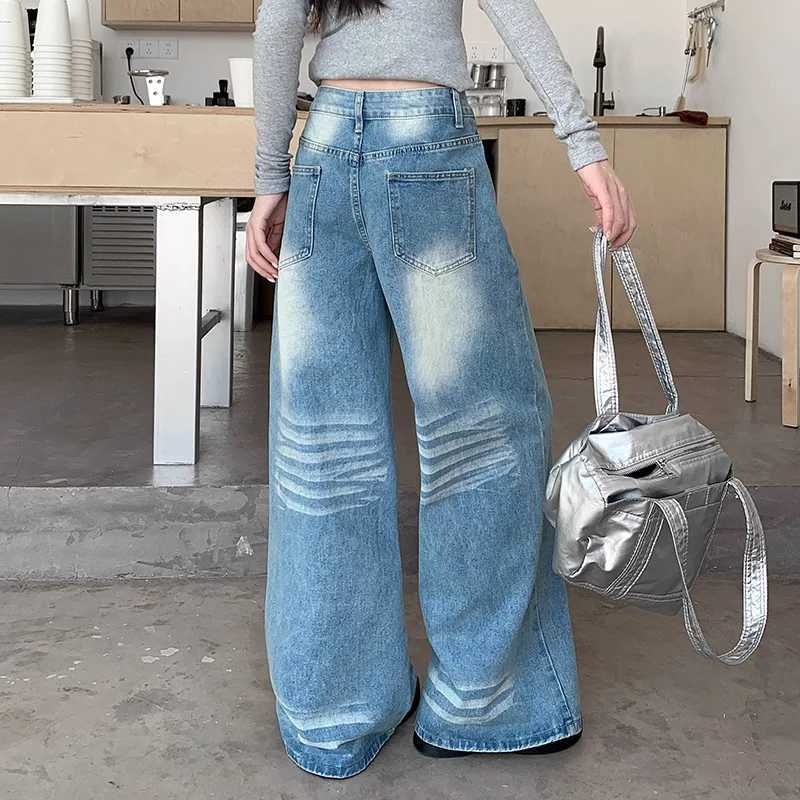 Female Comfortable Loose High Waist Jeans Women Fashion Straight Leg Pants Hot Sale s Chic Leisure Denim Trousers M260317