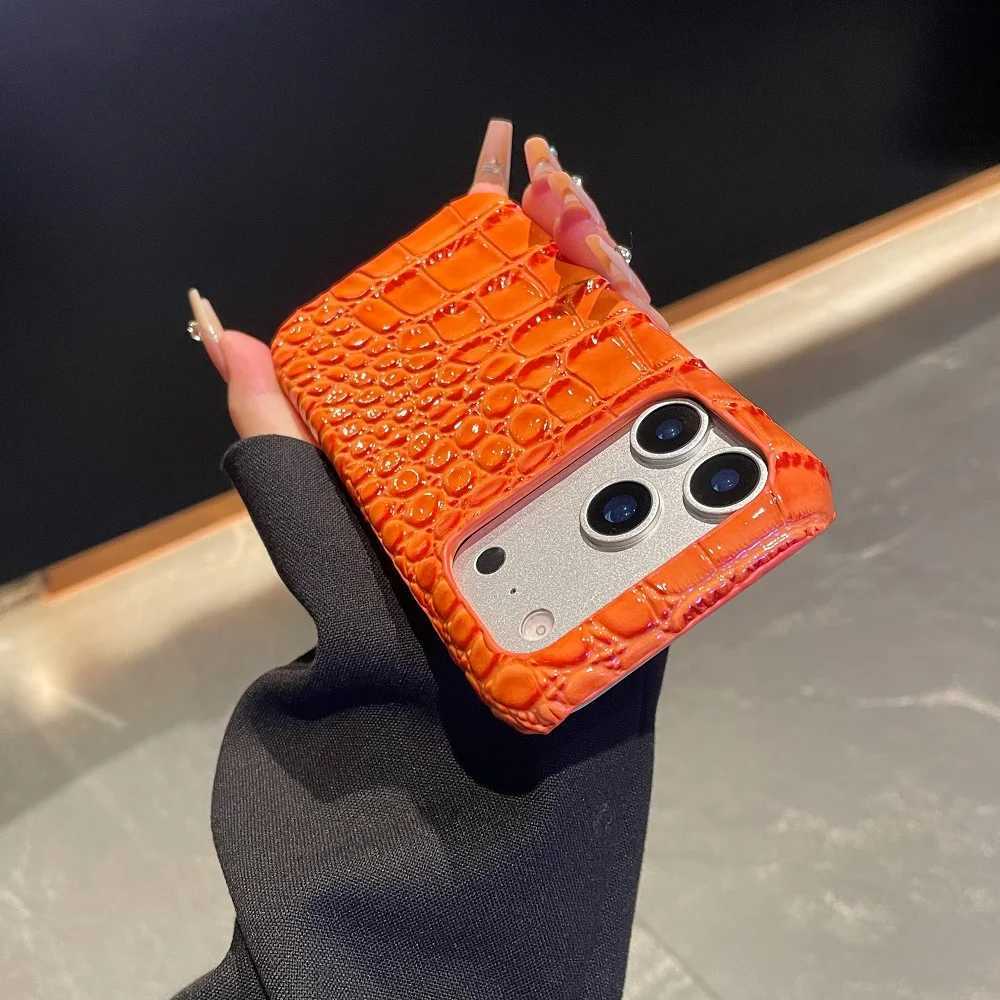Luxury Advanced Glossy Crocodile Skin Pattern Phone Case For iPhone 17 16 15 14 Plus 13 12 11 Pro Max XS MAS XR Protect Cover C260314