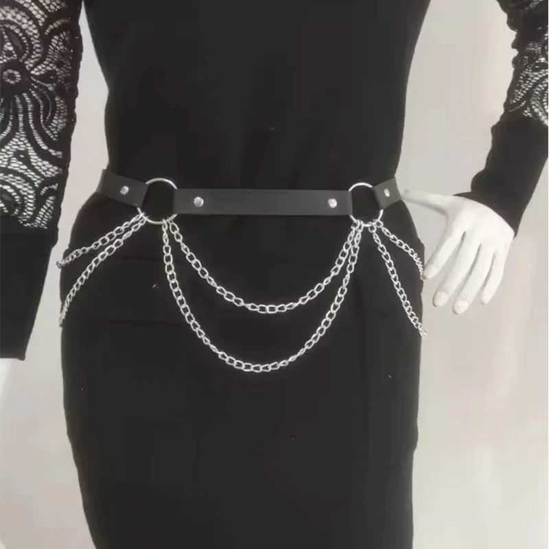Retro Pu Leather Black Sexy Body Chain Belt - Adjustable Waist Belt - Suitable For Daily Vacation Parties H260316 - view 5