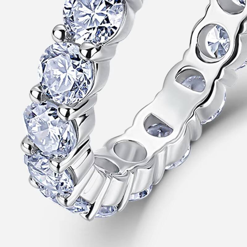 IGI Certified PT950 Platinum Lab Grown Diamond Eternity Tennis Ring Princess Round Cut Wholesale