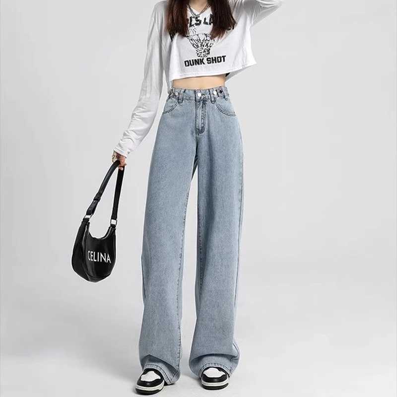 Hot Sale Female Vintage Straight Leg Jeans 2026 New s Solid Denim Trousers Women Fashion Designer Straight Leg Pants M260317