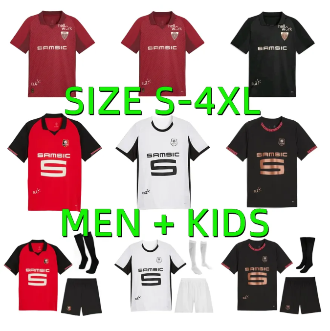 2025 2026 Stade Rennais soccer jerseys Rennes TERRIER BOURIGEAUD KAMALDEEN KALIMUENDO GOUIRI maillots de foot 25 26 DOKU TAIT Football shirt men kids kit