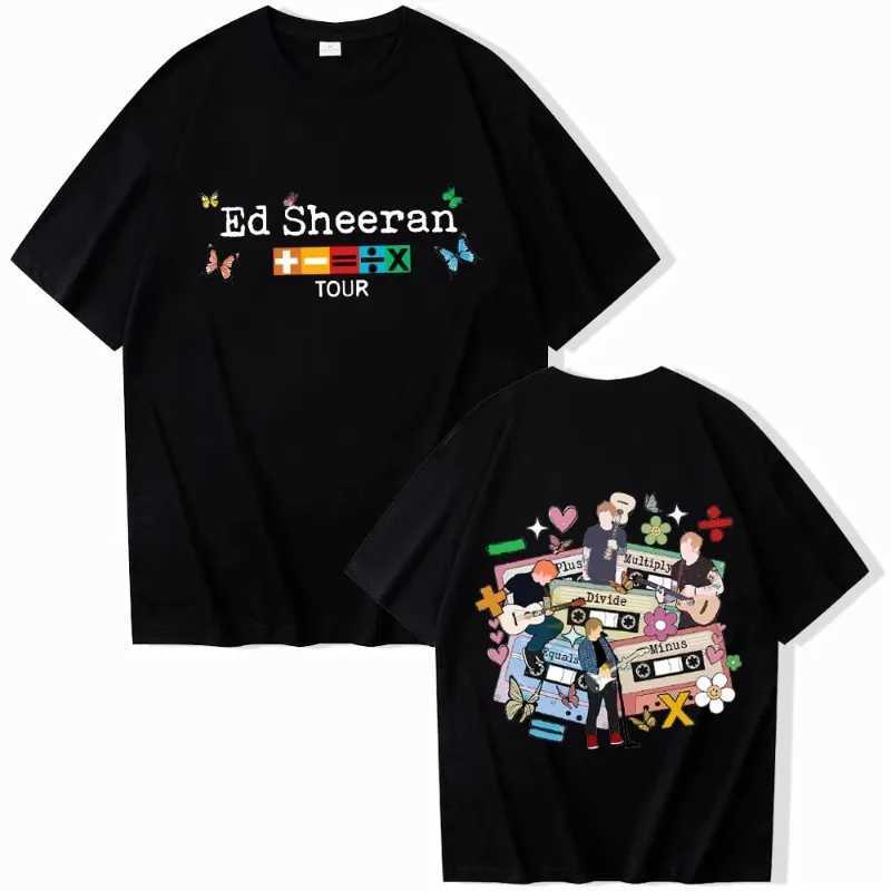 2025 Graphic Print Short Sleeve Men Women T-shirt Ed Sheeran Mathematics Tour Trendy Harajuku Unisex O-neck Casual Shirt Tops M260317