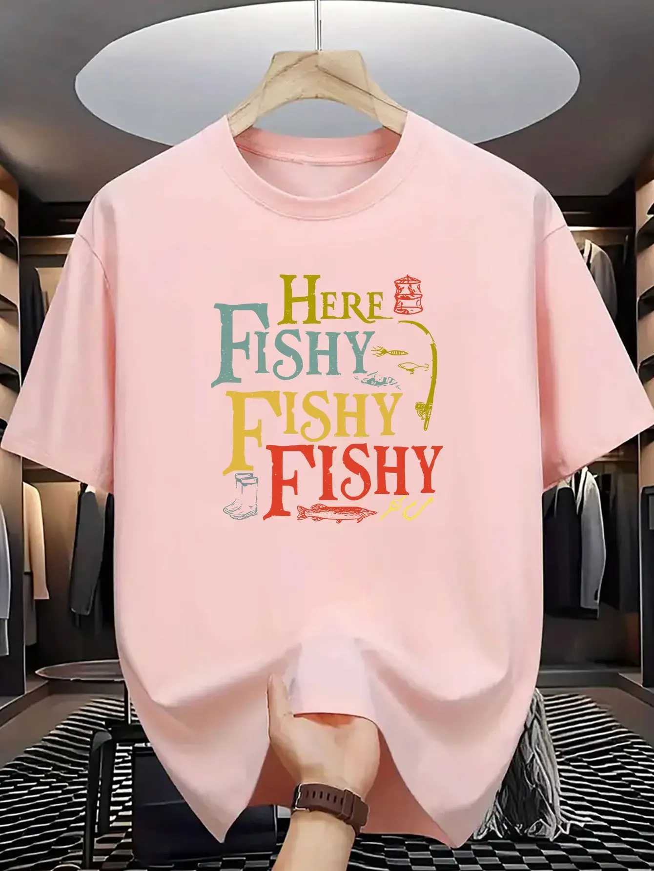 European-style Casual Summer Men T-shirt 100 Cotton Material Loose Fit Suitable Daily Outings Sports Wear Trendy Fashionable M260317