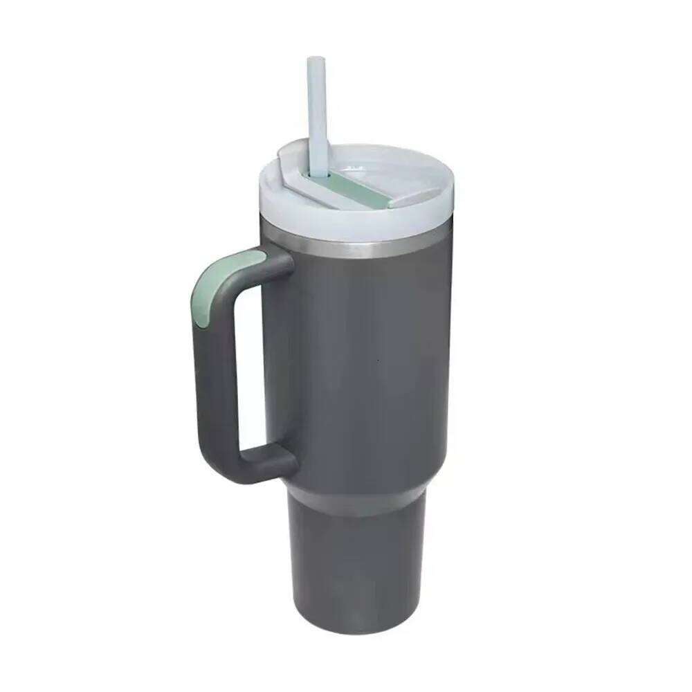 40 oz Tumbler with Handle Lid Straw 40oz Stainless Steel Water Bottle Vacuum Thermos Cup Travel Car Coffee Mug Cap for Stanley 26Y0317