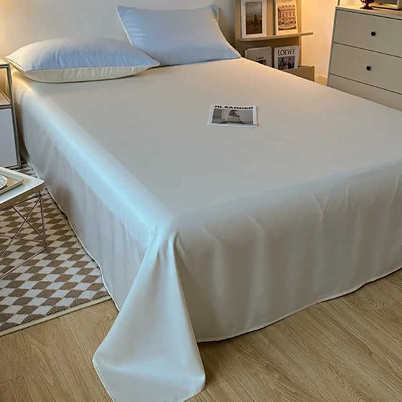 Summer 2025 Solid Color Cool Bed Sheet Set Ab Double-Sided Skin Friendly Nude Sleeping Bed 4-Piece Set 15/18/20M Bedding D260317