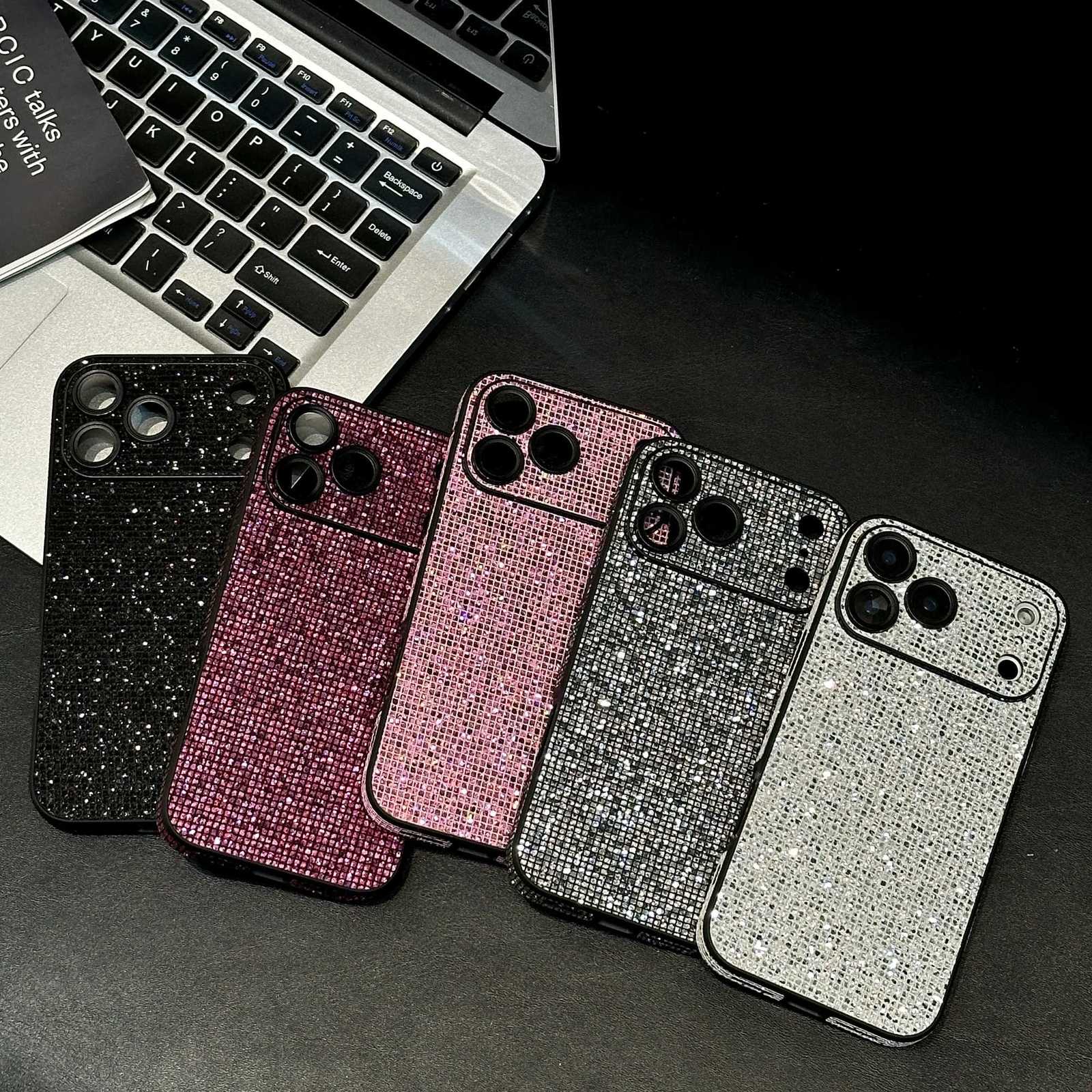 Luxury Shockproof Aurora Glitter Shiny Diamond Case For iPhone 17 16 15 14 13 Pro MAX 17pro Rhinestone Camera Protect Hard Cover C260314