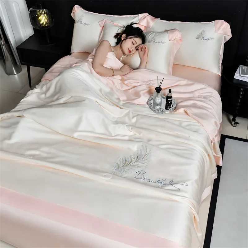embroidery washed summer quilt 3-piece set four-piece set embroidered ice silk summer cool quilt air conditioner quilt D260317