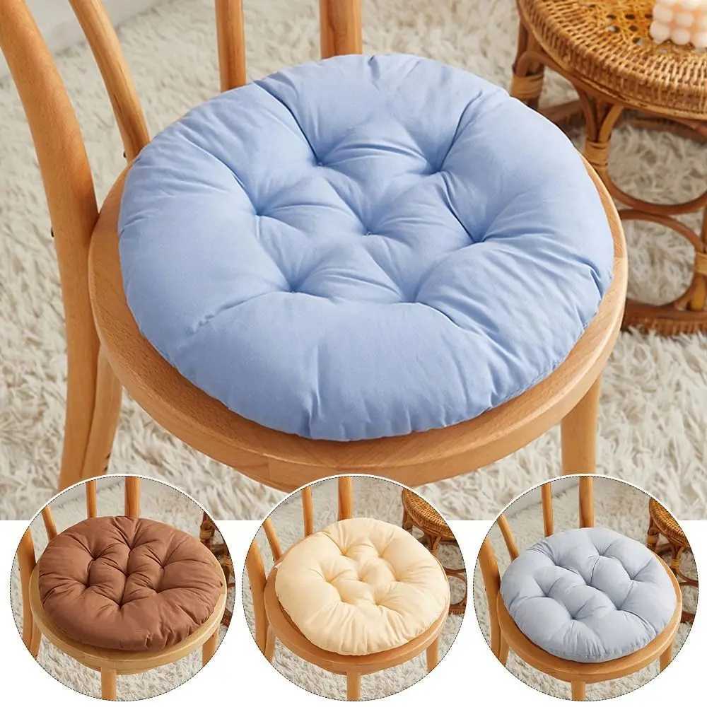 Fashion Nap Pillow Round Pad Solid Color Thicken Chair Cushion Non-slip Round Cushion Winter D260317