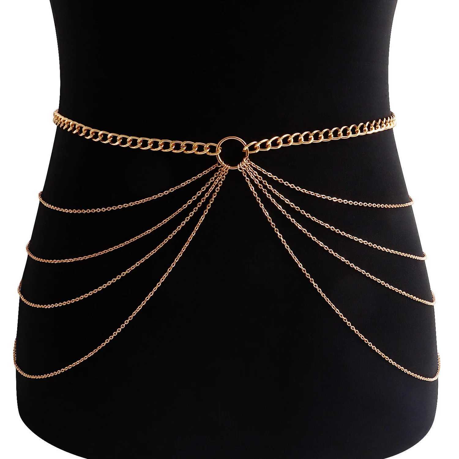 Summer Beach Vintage Metal chain imitation pearl beading Pendant Waist Belly Belt Chain for Women Bikinis Sexy Body Chain H260316 - view 7