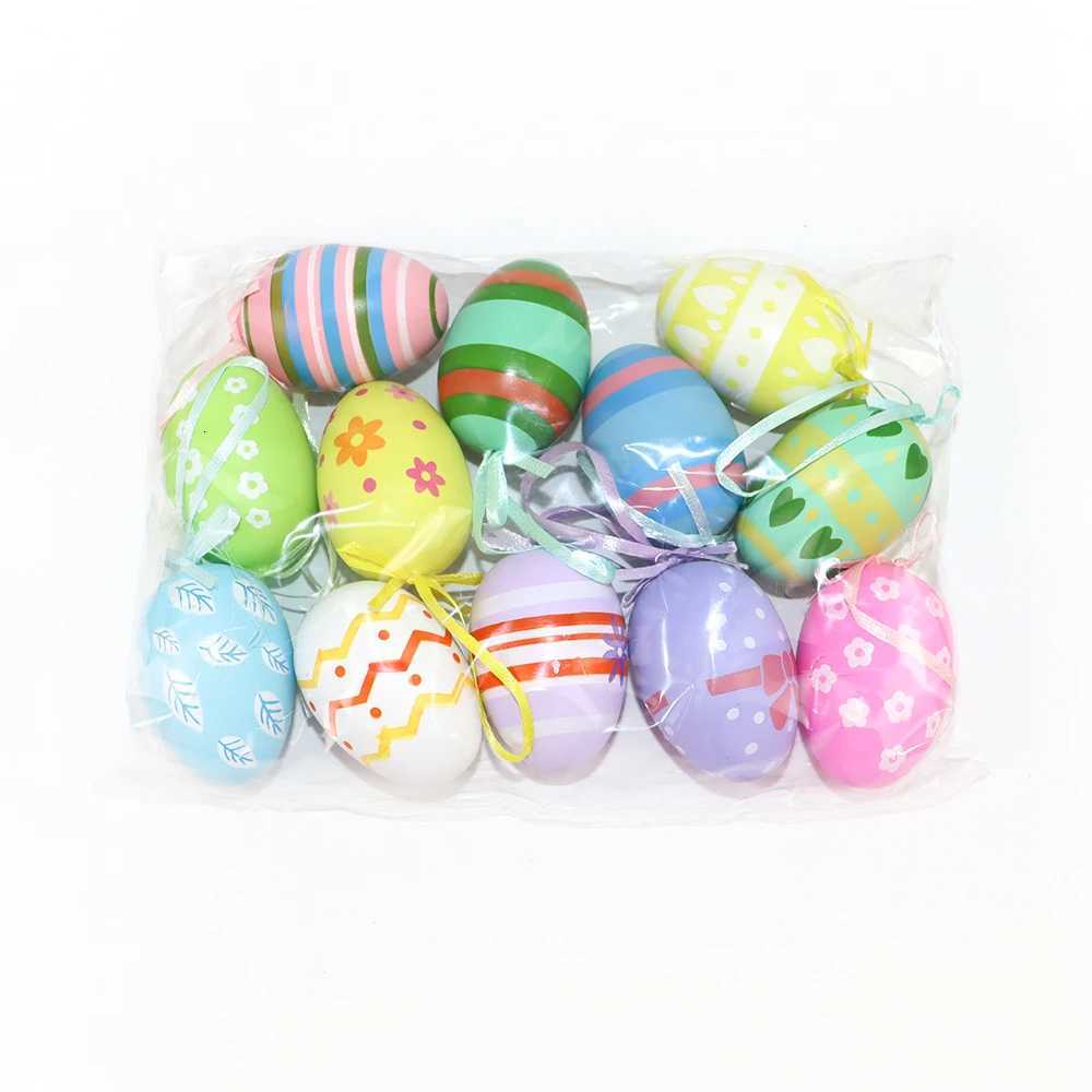 12pcs Colorful Easter Eggs Tree Pedant Hanging Ornament Happy Easter Party Supplies Easter Gift 2026 Easter Decorations For Home H260316