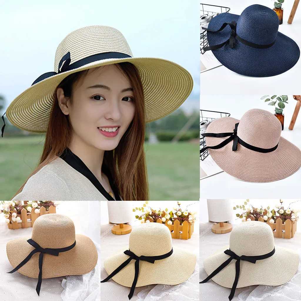 New Women Ladies Floppy Beach Sun Foldable Cap Summer Wide Sun Hats for Women Wide Brim Sun Hats for and Women UV Protection H260317 - view 3