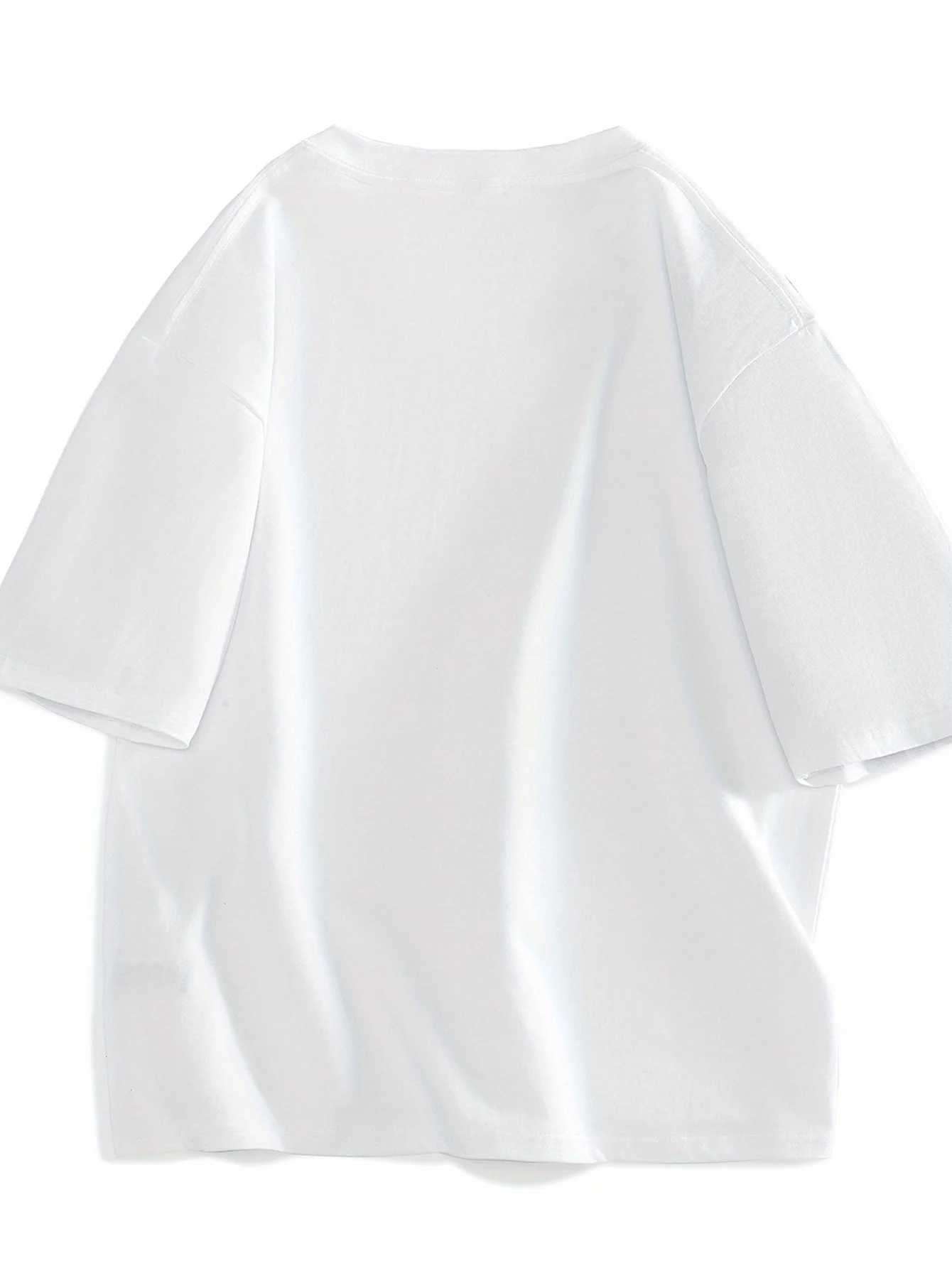 Mens New Summer Short-sleeved Printed T-shirt Made of Cotton with A Loose Fit and Thick Fabric American Hip-hop Style Trend M260317