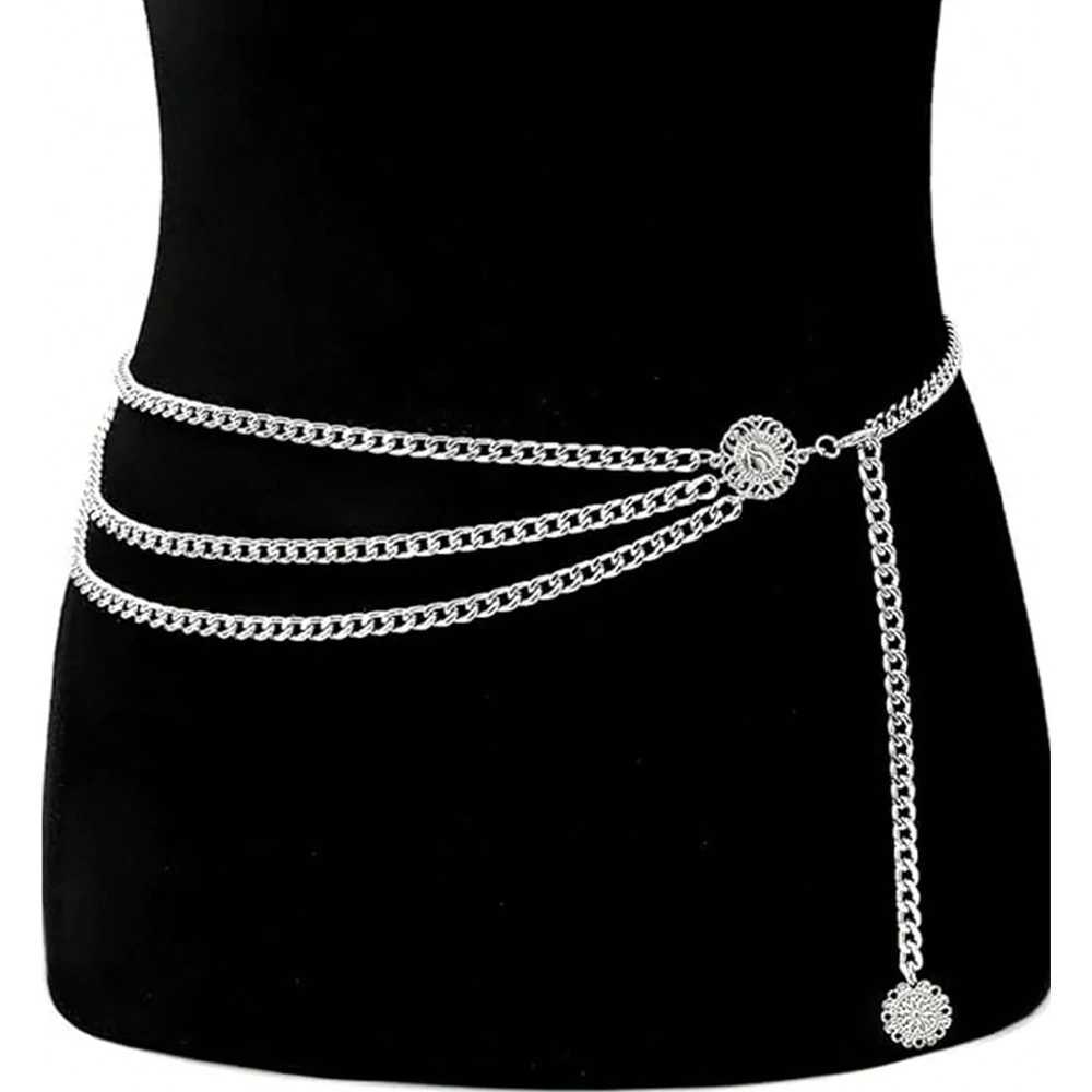 Waist Chain With Sunflower Butterfly Belly Chains Belt Plus Size Long Multi-Layered Chain Belt For Dress Decor Jeans Pants H260316 - view 4