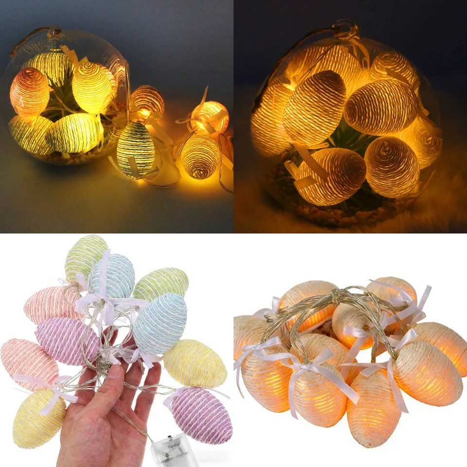 1pc Easter Egg String 10LED Simulated Egg Battery Powered Party Home Gift Spring Easter Themed Atmosphere Easter Egg String H260316