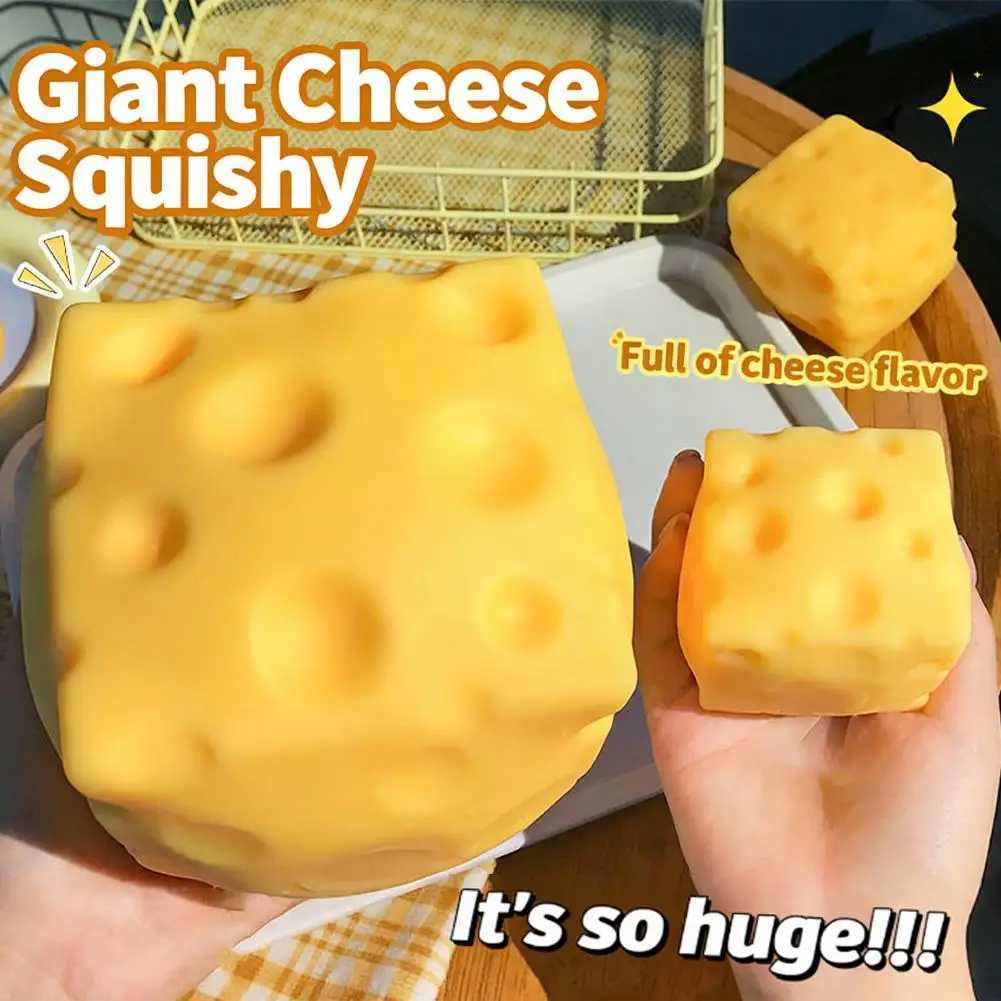 Square Cheese Squishy Toys Slow Rebound Push Stress Relief Sensory Toys Cheese Stress Balls Fidget Toys for Children Adult H260324