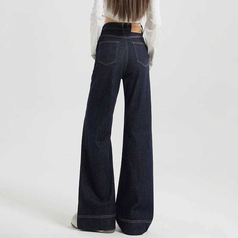 s Korean Fashion Straight Jeans Women High Waist Casual Denim Pants Female Designer Baggy Wide Leg Trousers M260317