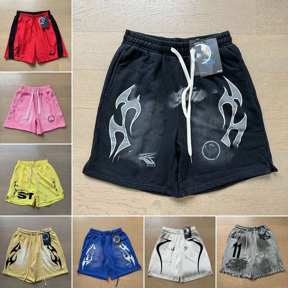 Helles Mens Shorts Designer Casual High Quality Letter Printed Hellness Short Pants Loose Oversize Style Drawstring Knee Length Workout Hip Hop Helled 1e5