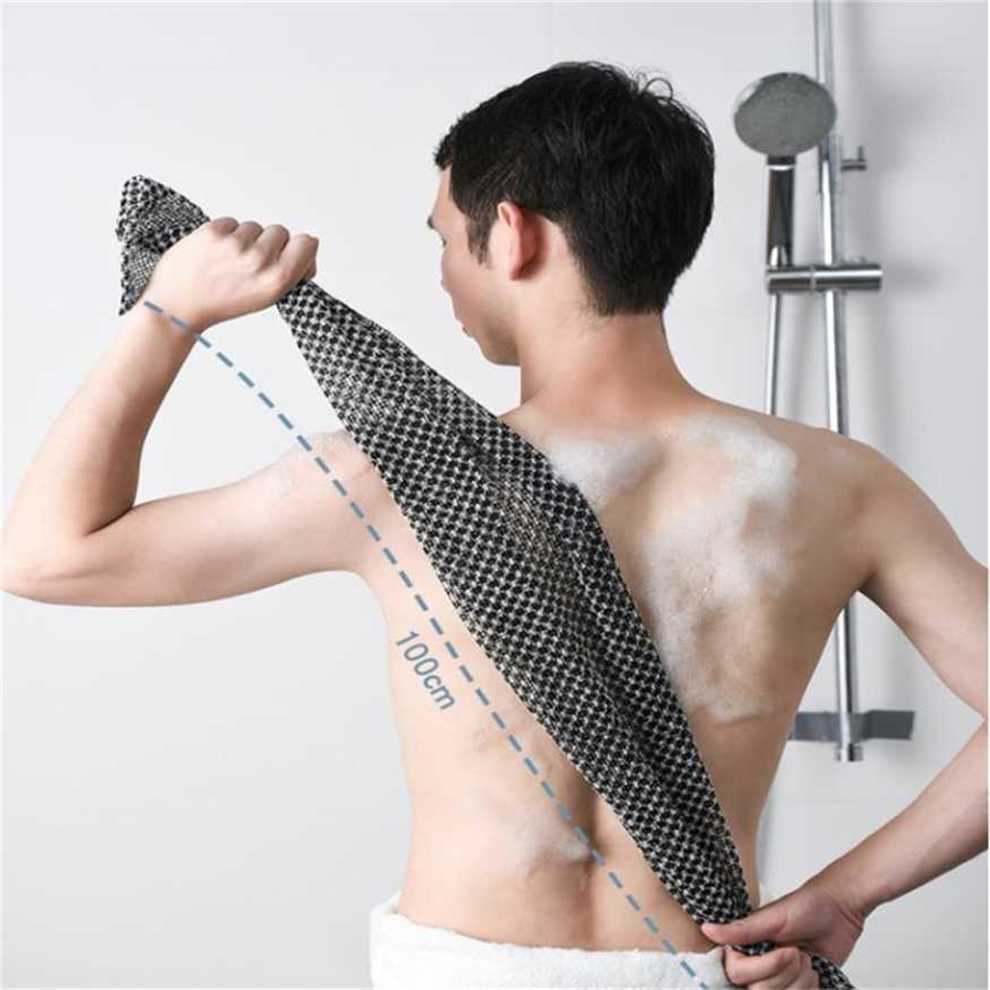 Men Women Exfoliating Washcloth Back Scrubber For Shower Foam Bath Long Towel Hj89