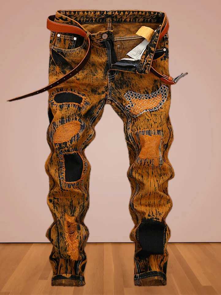La PersonalitÃ Pop-Hole Della GioventÃ¹ Americana Crea Vecchi Jeans Dritti Da U…
