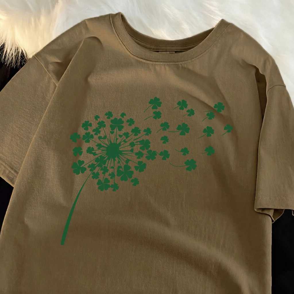 Dandelion Clovers Prints Daily Office T-Shirt Man Summer Trendy T Shirts Loose 10 Color Clothes Cotton All-Match Sportswear M260317