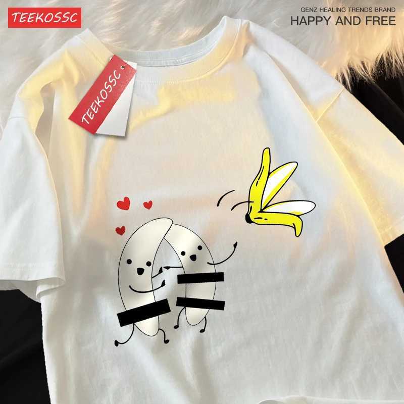 Remove Banana Peels Mens Women Tops Harajuku BreaTHable T-Shirts Casual Summer Short Sleeve Cotton Oversize Couple M260317