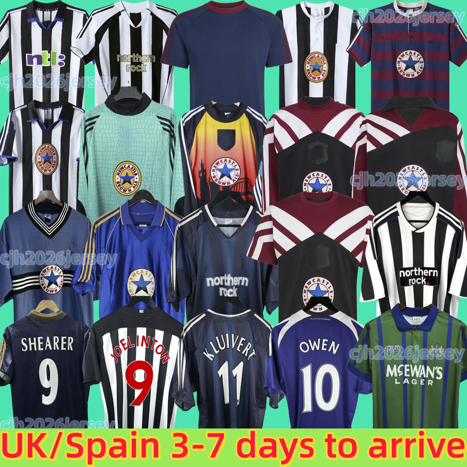 New castleS 95 96 97 99 2000 01 03 04 SHEARER Retro SOCCER jerseys HAMANN SHEARER PINAS 1993 1980 82 05 2006 UNITED OWEN classic FOOTBALL SHIRTS Ginola long sleeves