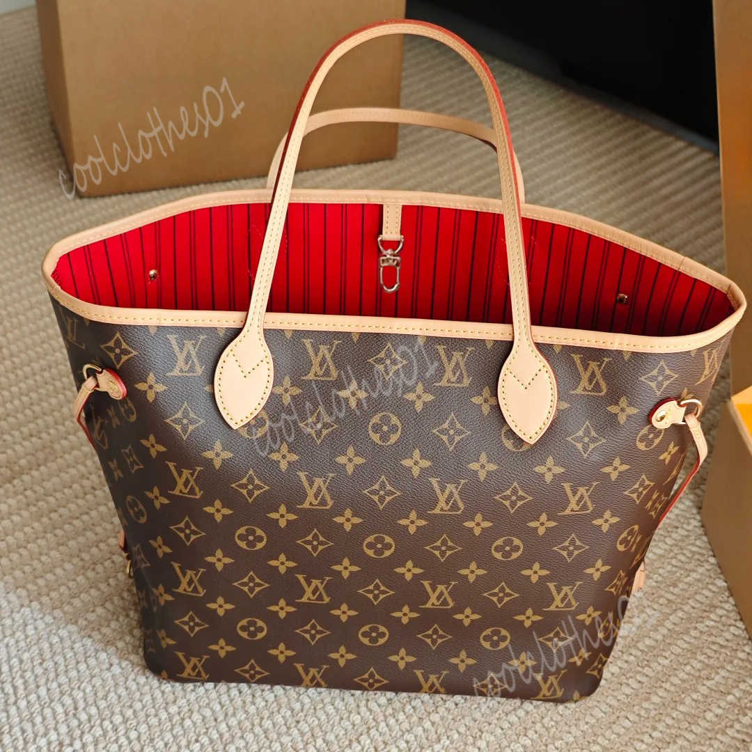 Evening Bags Tote Designer BagTote Bag Designer Shoulder Bag Neverful MM Leather Womens Large Luxury Handbag With Mini Purse Classic Flower Checked Bag 003