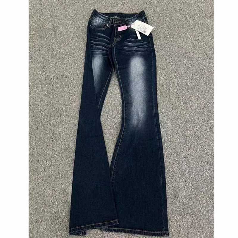 2025 s Retro Low Waist Bell Bottom Jeans Women Comfortable Stretch Thin Pants Female Korean Casual Denim Trousers M260317