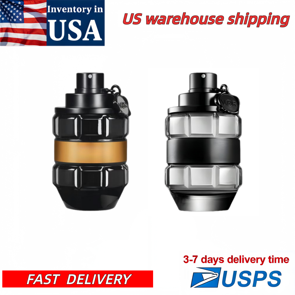 USA 3-7 days fast delivery Men's Spicebomb-Inspired Cologne, Grenade-Style Smoky Glass Bottle, Bold Spicy Woody Scent, Long-Lasting Fragrance for Confident Men