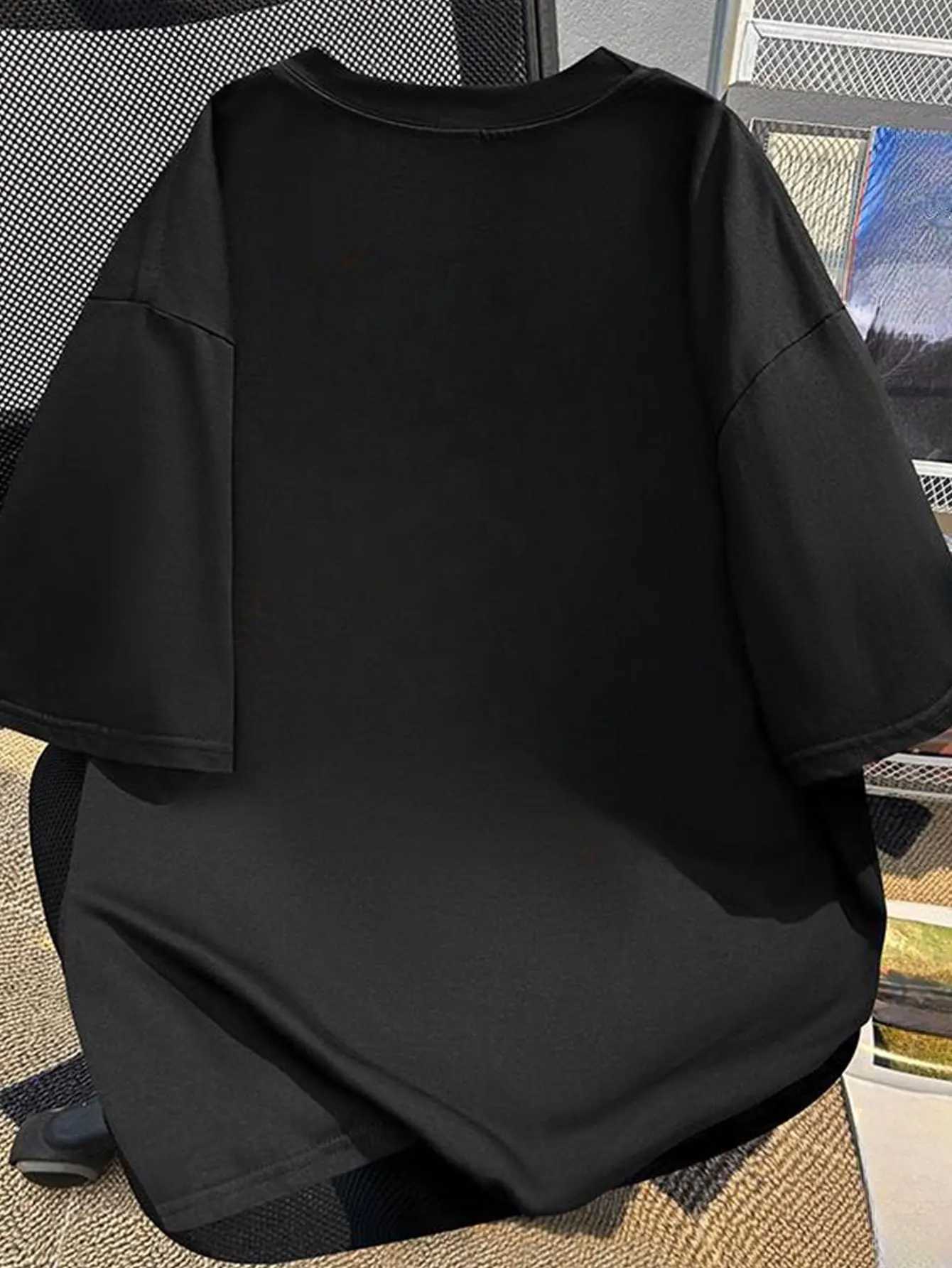 Men Summer Trendy Cute Monster Print Cotton Short-Sleeved T-Shirt Simple Style Suitable for Both Men and Women As An Overall Top M260317