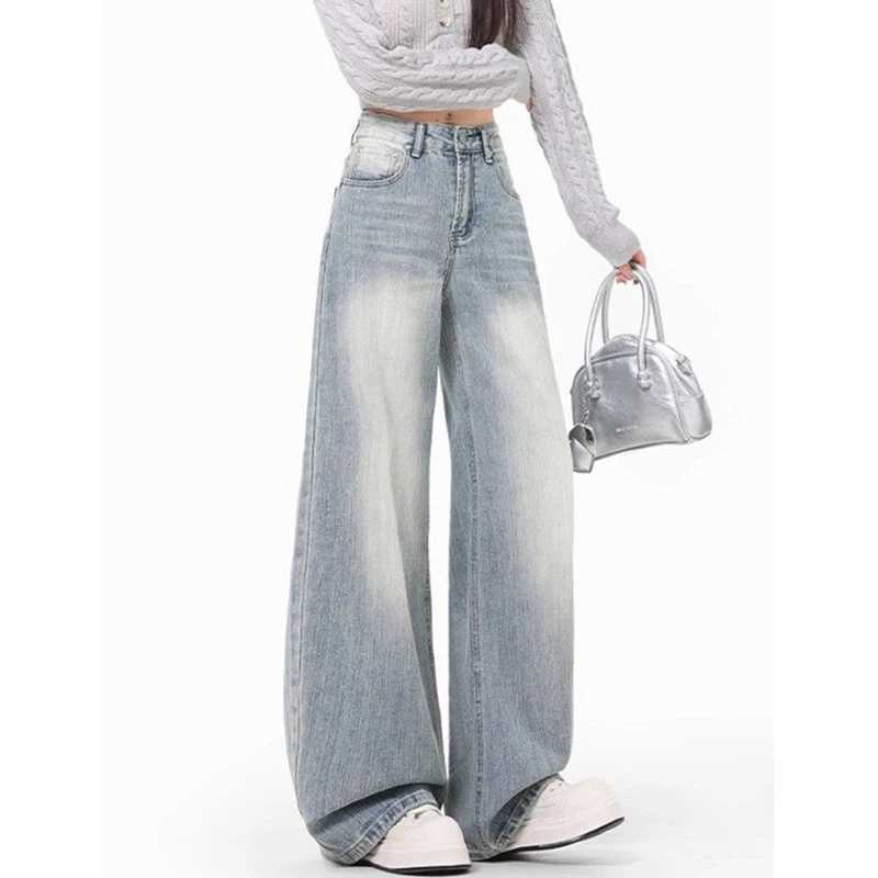 Female Baggy Solid Wide Leg Jeans Hot Sale s High Waist Denim Trousers 2025 Women Fashion Casual Daily Pants M260317