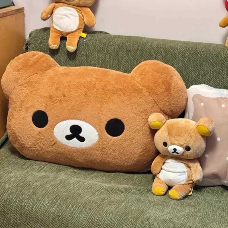 Rilakkuma Plush Bed Headrest Cushion For Dorms Soft Stuffed Bunk Bed Backrest Pillow Cute Decor For College Student Bedrooms D260317