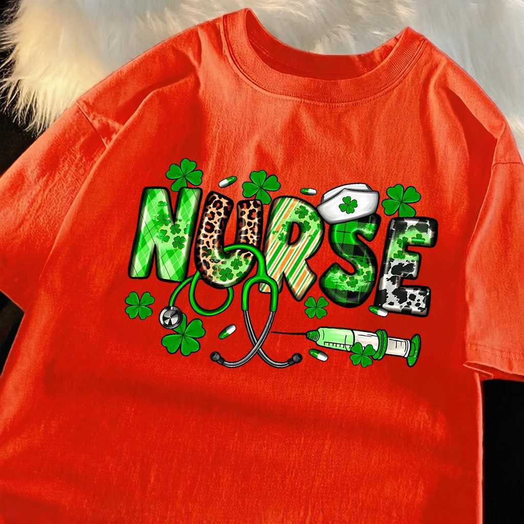 Nurse Printed Man Street Beach T-Shirt Summer All-Match Short SLeeve Soft Crewneck Tops Oversize Casual Sport Streetwear M260317