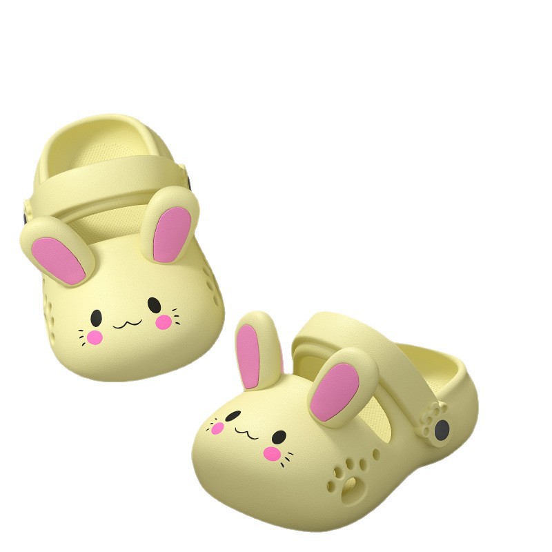 Kids Clogs Cartoon Bunny Slippers Girls Boys Non-Slip Kids Shoes Soft EVA Slippers Lightweight Beach Shoes Pool Shower Slippers Indoor Outdoor Slipper