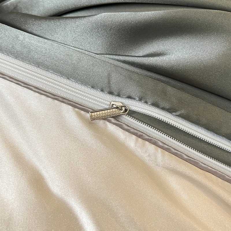 WOSTAR Luxury satin rayon bedding set four-piece set summer solid duvet cover bed sheet and pillowcase twin full queen king size D260317